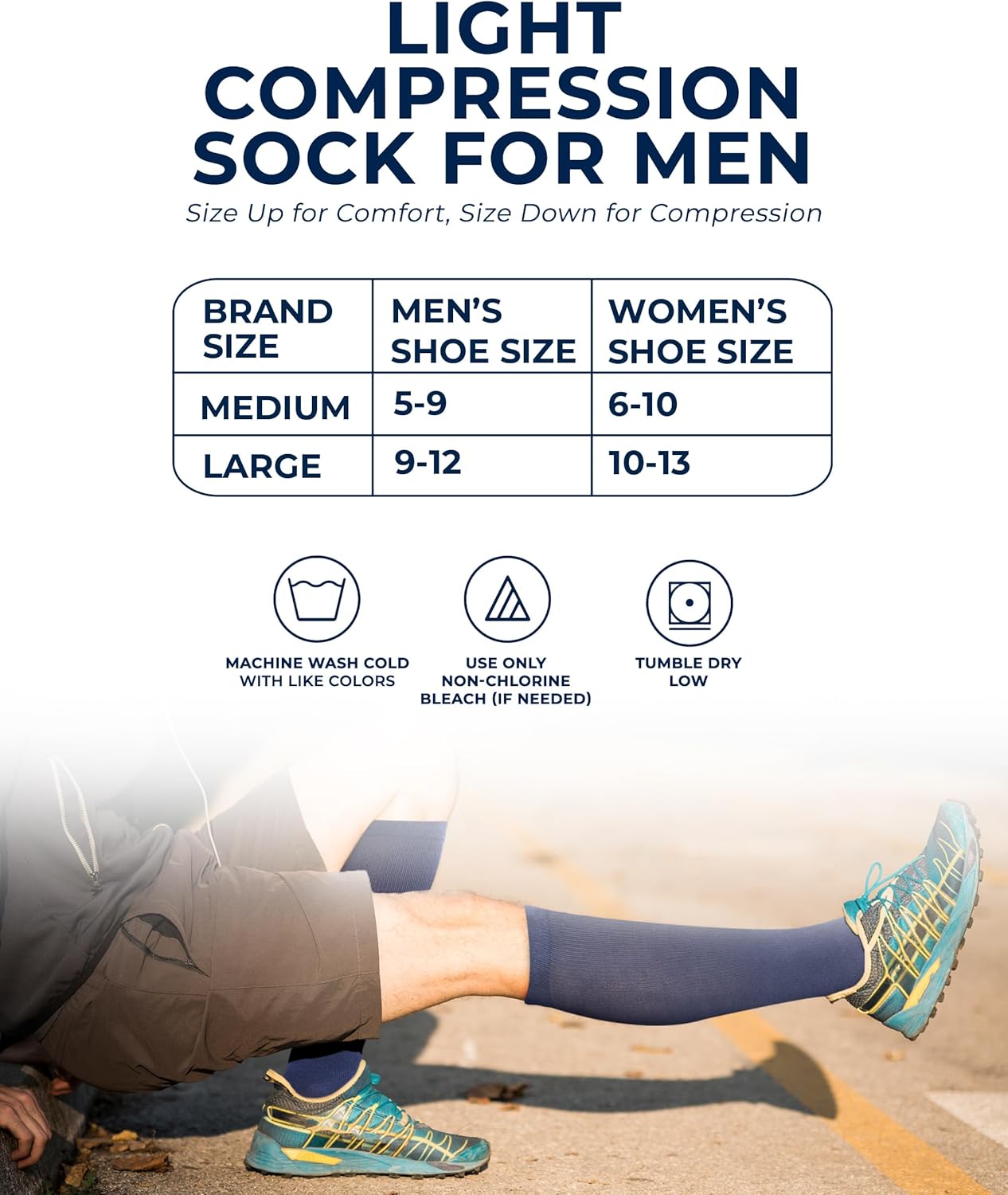 Pembrook Light Cotton Compression Socks for Men - 3 Pairs | 8-15 mmHg Light Compression Socks for Men, Comfort and Support - Image 6