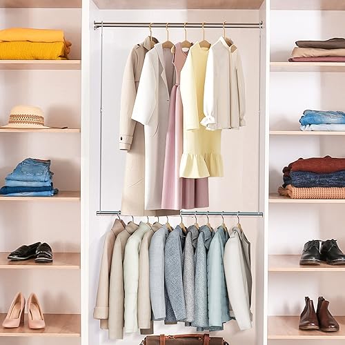 Miniatura 2 de STO STO 1 barra para colgar armario, barra de armario ajustable en longitud y altura, extensor de armario de metal que ahorra espacio para colgar