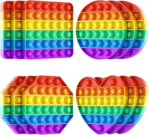 SoulLife Paquete de 12 juguetes para ansiedad, juego de juguetes sensoriales Push Pop Fidget, regalos para aliviar el estrés para niños y adultos,