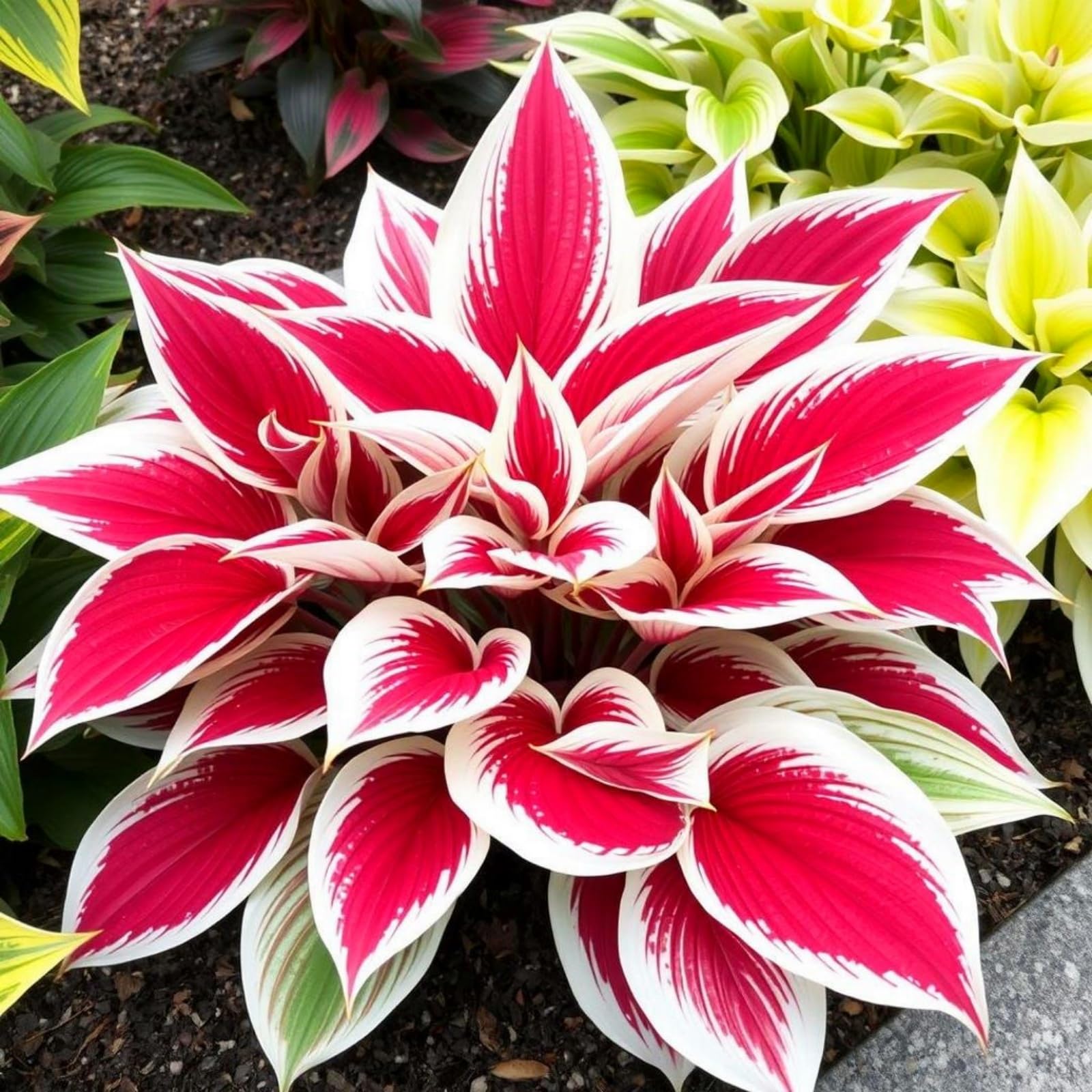 Hosta Mix, Surprisingly Growing, Hardy Perennial, Suitable for Spring and Autumn, Garden Viewing, No Watering Required-6 Bulbs-D