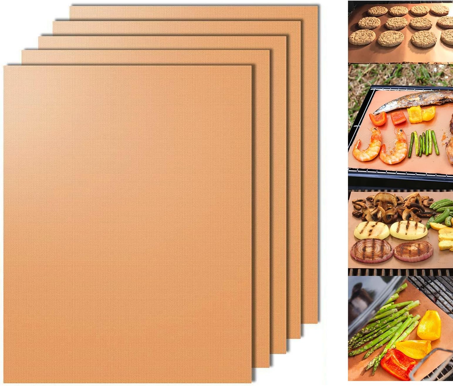 SKYBD Copper Grill Mat for Outdoor Grill (Set of 3), Non