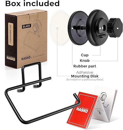 Miniatura 6 de Potente soporte de papel higiénico con ventosa al vacío - Soporte de pared sin taladrar dispensador de rollos de papel de papel de baño de acero