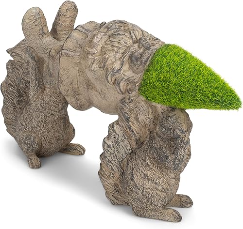 Miniatura 3 de Napco Importaciones ardillas hilarantes robando jardín gnomo estatua al aire libre