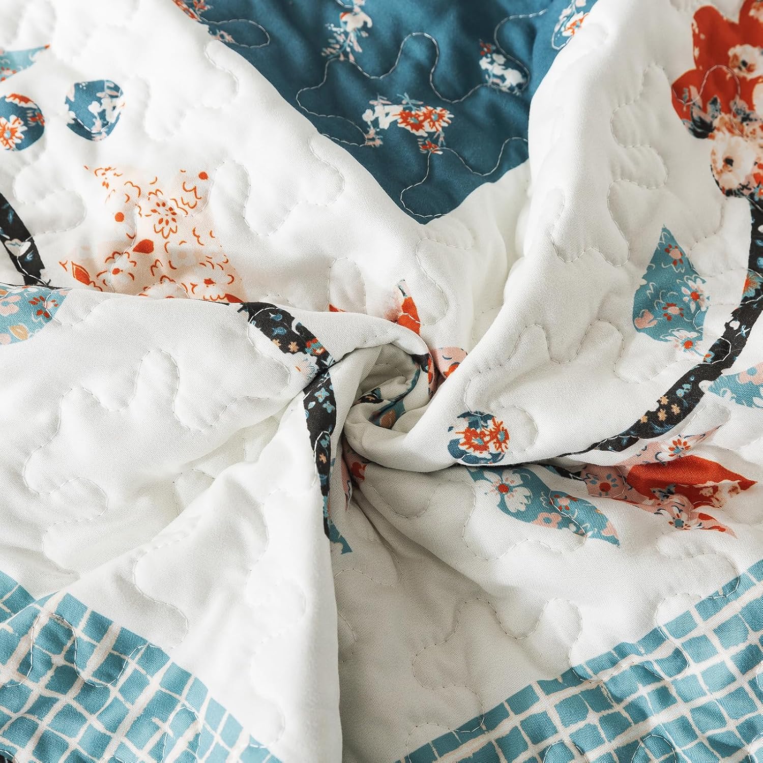 BEDIFANY Cotton Quilts Queen Size Sets - Lightweight Bedspreads Queen Size - Lightweight Garden Style Queen Quilt Bedding Sets for Bed Decorations for All Seasons, 3 Pieces