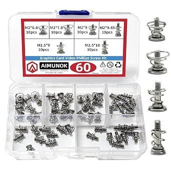 60pcs GPU Graphics Card Back Plate Heatsink Screws Spring Screws Phillips CPU Mainboard Radiator Fixing Bolts M2 M2.5 DIY