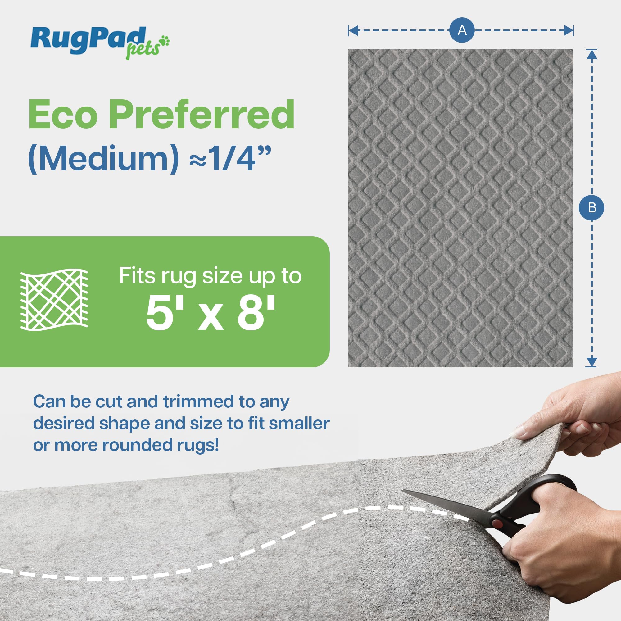 Tapis antidérapant respectueux des animaux de compagnie collection Eco-Diamond (12,7 x 20,3 cm, respectueux de l'environnement)