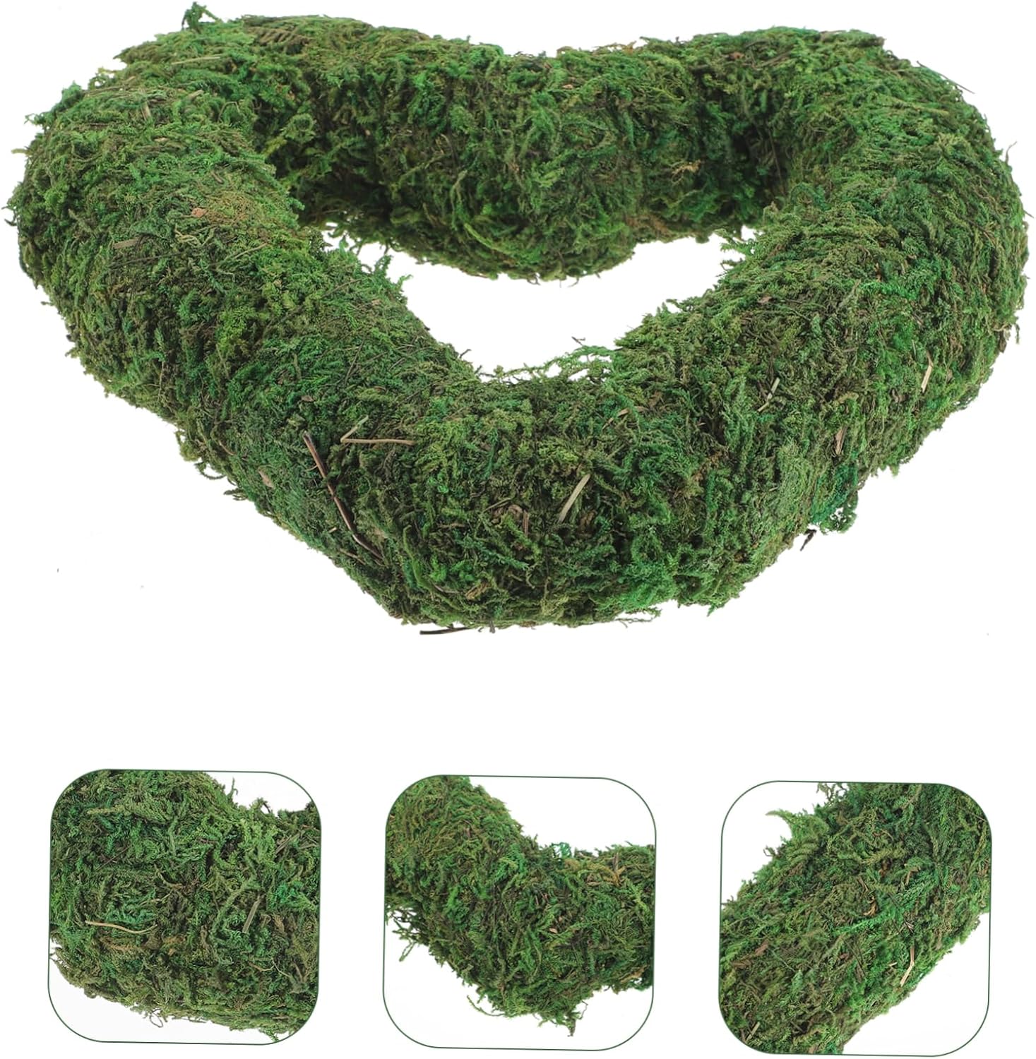 Amosfun Decorative Items Supplies Small Wreath -Shaped Ring Wreath Manual Flower Crafts Round Decorate Ring Decorations Moss Flocking Window Ordinary The Circle