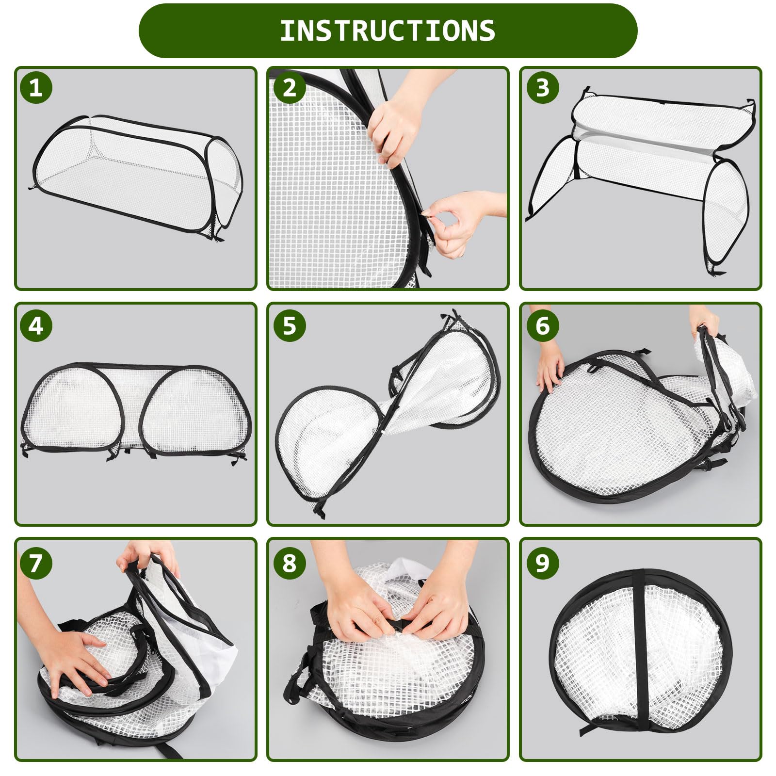 Invernadero Túnel, 114,3 x 55,9 x 40,6 cm Mini Invernadero Pop Up Cubierta de Plantas de Jardinería Portátil Pequeña PVC con Puerta con Cremallera para Proteger Las Verduras y Frutas de los Animales