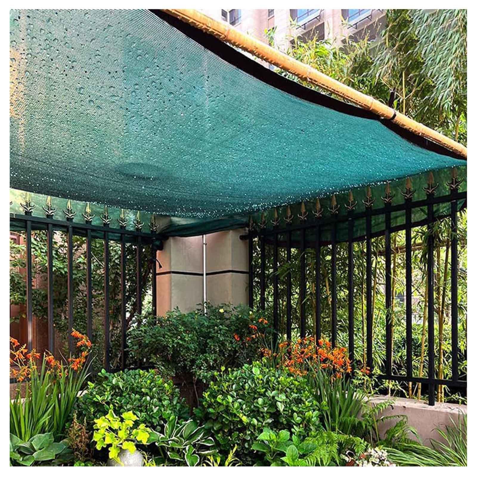 Red De Sombra Exterior 2×3m 2×5m 3×3m 3×4m 3×5m 4×5m Malla De Sombreo,55% Tela De Sombra,Invernadero Solar Sombra Paño,Vela Sombra,Lona Malla Sombreadora Con Ojales,Toldo,Green-6x9m(19.7*29.5ft)