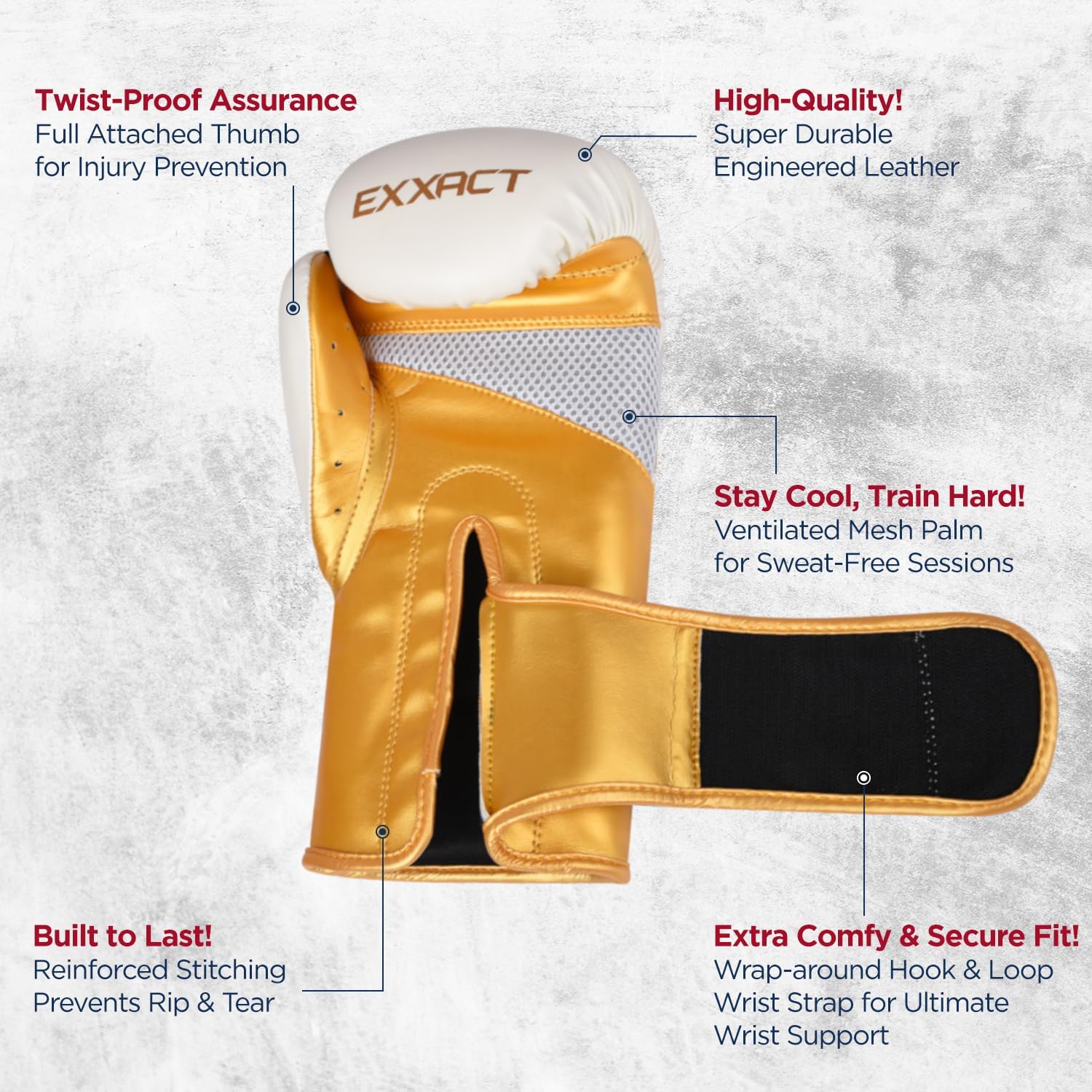 Exxact Sports Clash Boxing Gloves for Men, Durable Engineered Leather Mens Boxing Gloves with Padded Protection, Womens Boxing Gloves for MMA, Muay Thai & Sparring Gloves