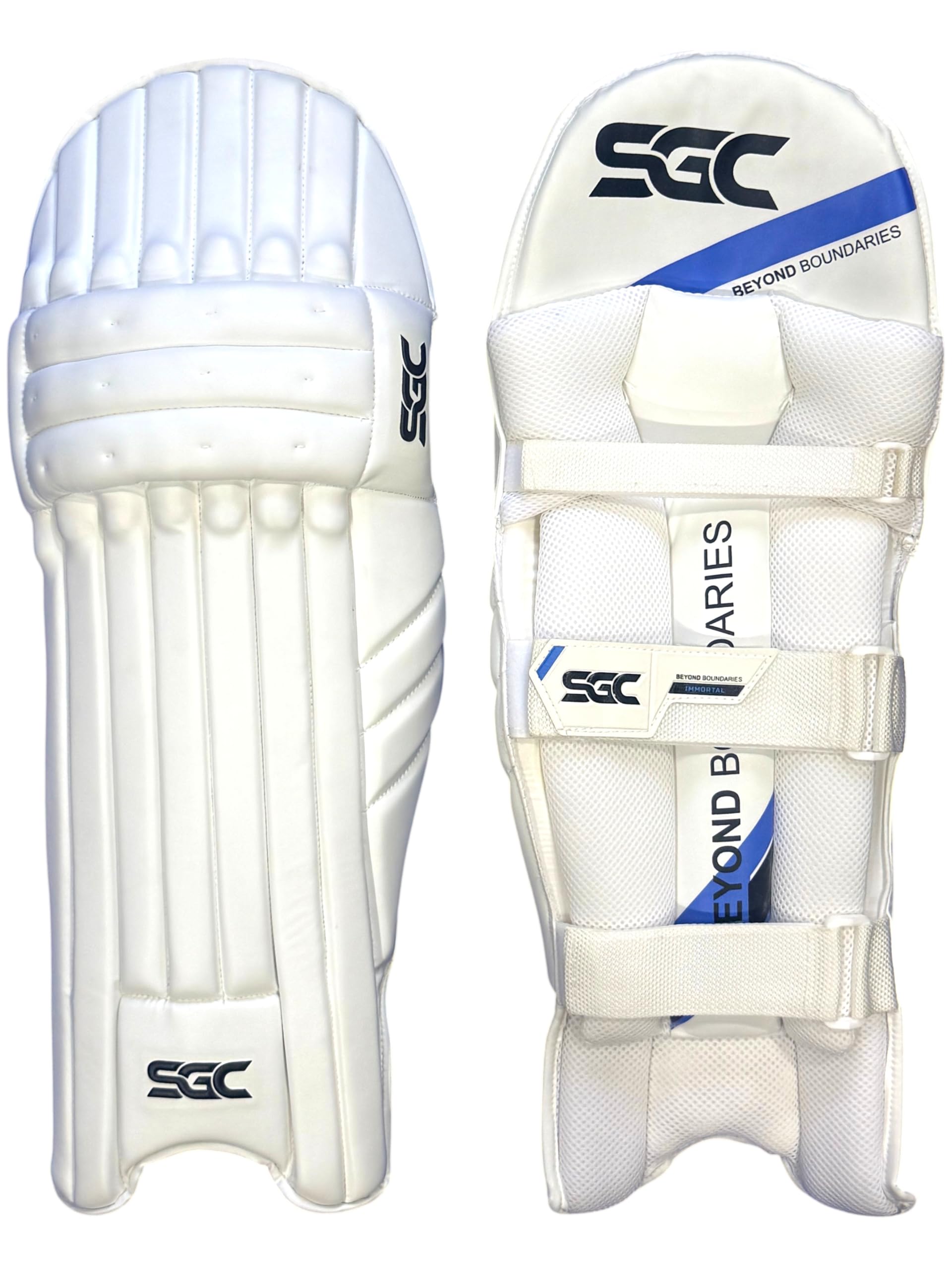 Cricket Leg Guard 2.0 Protective Gear for Unisex of Batter's Height (5'6"-5'8") Cricket Pads Batters Leg Guard & Perfect for Running Between Wickets (White, Medium)-image-13