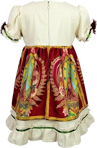Miniatura 7 de Baby Toddler Girl Dress Virgin of Guadalupe Guadalupana Cotton Handmade Traditional (4 years)