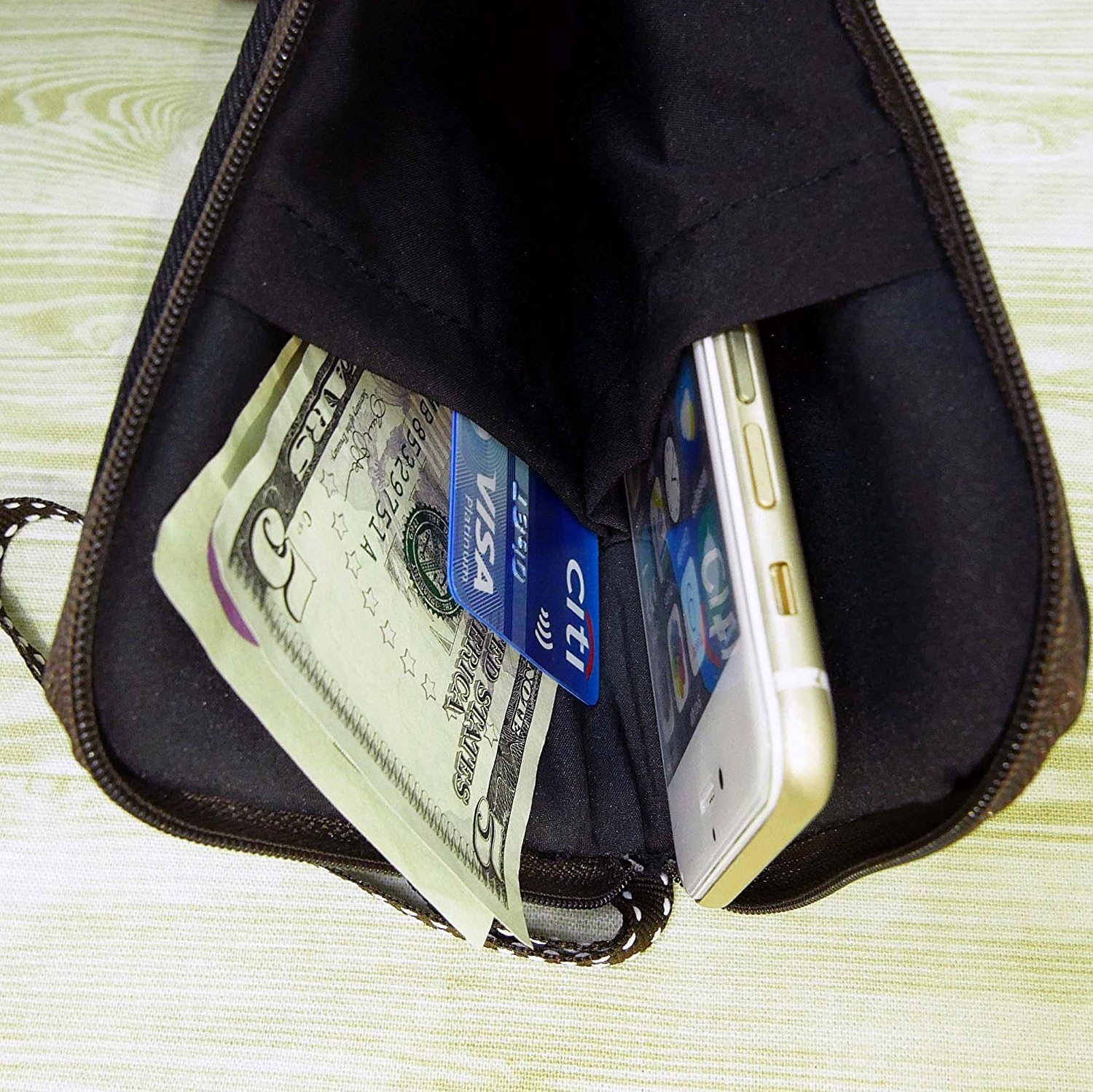 Tainada Women Universal Phone Wristlet Wallet Pouch, Dual Slots Zipper Purse Carry Case Bag for iPhone 16/15, 16/15 Pro Max, 15/14 Plus; Samsung S23+, S23 FE, S23, A54 (Stamp Pattern Gray) - Image 3