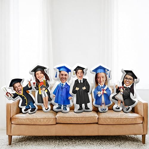 Graduation Custom Shaped Pillow, Personalized Graduate Pillow, Custom Graduation Gift for Class of 2025, Funny Graduate Face Pillows, Unique