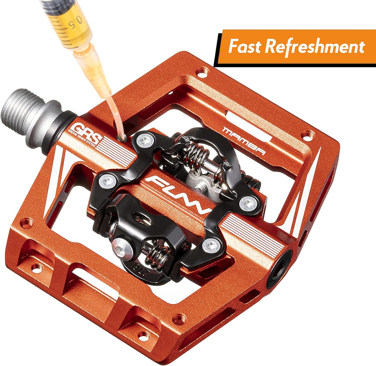 Funn Mamba S MTB Clipless Pedals, Double Sided Clip Compact Platform Mountain Bike Pedals, Compatible with SPD Cleats, 9/16-Inch CrMo Axle Bicycle Pedals for MTB/BMX/Gravel Cycling