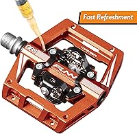 Vista 5 de Funn Mamba S MTB - Pedales sin clip de doble cara, pedales de bicicleta de montaña de plataforma compacta, compatibles con tacos SPD, pedales