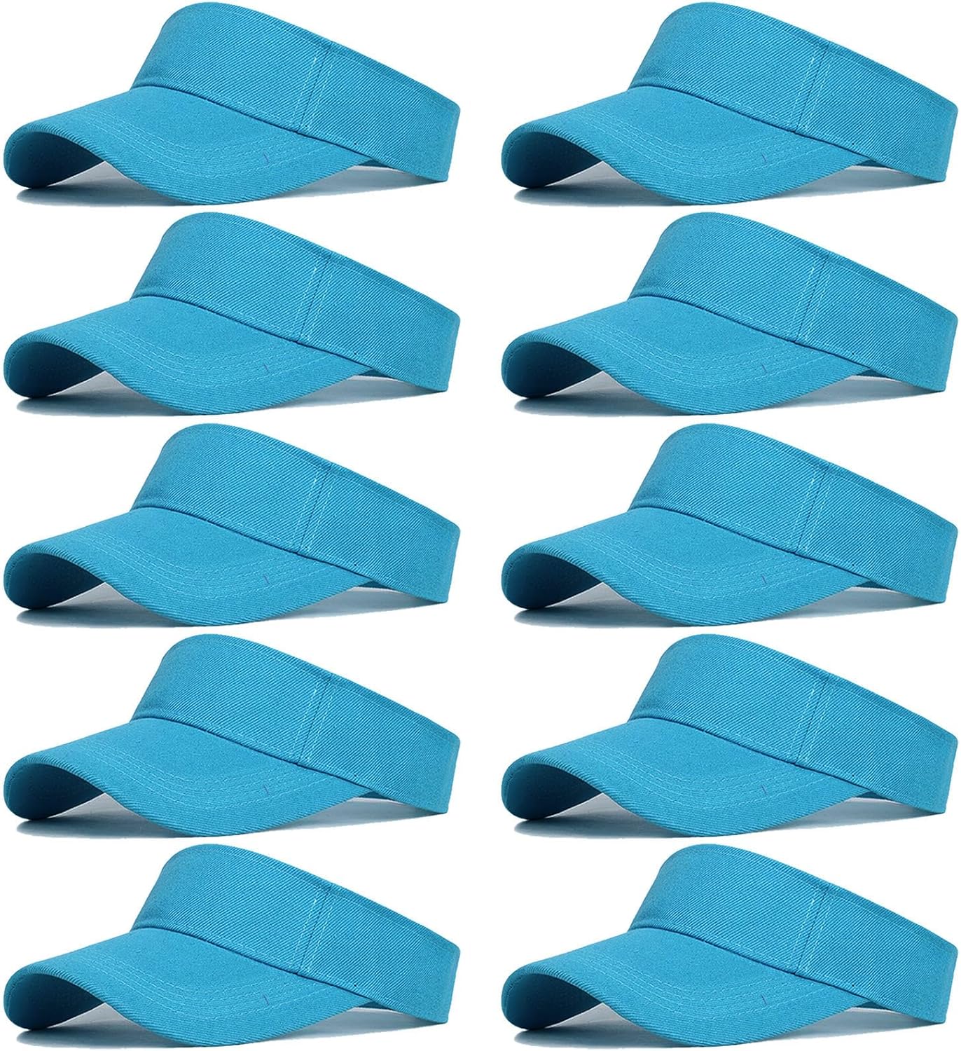 10 Pcs Kids Sun Visor Hats Boys Girls Athletic Sports Visor Adjustable UV Protection Beach Visor Fit 6 to12 Years Old