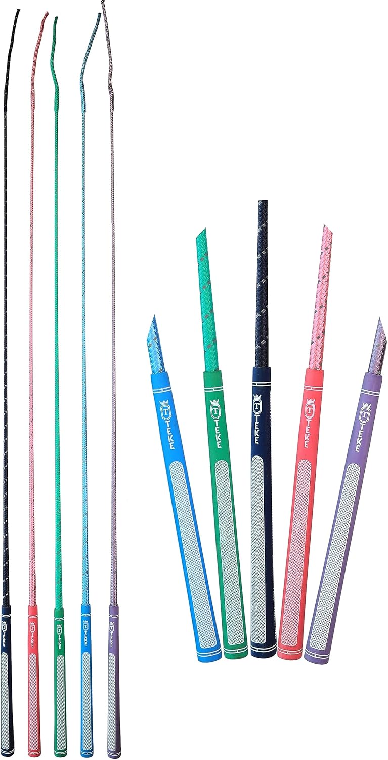 T TEKE 44" Twinkle Training Whips, Schooling Whip/Dressage Whip, Golf Handle, Reflex Shaft, and Integrated Popper