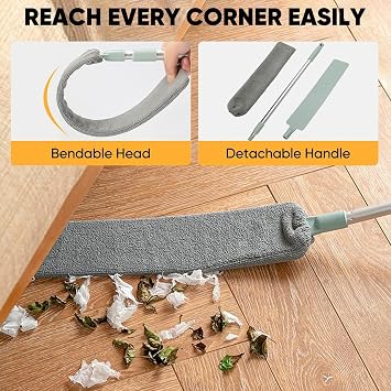 Extendable Microfiber Dusters With Bendable Head For Tight Space And Hard To Reach Area Telescopic Dusting Wand