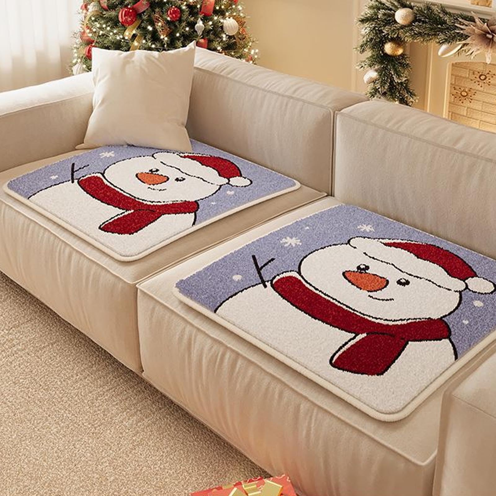 Housse de canapé de Noël lavable en machine avec bords enveloppés durables