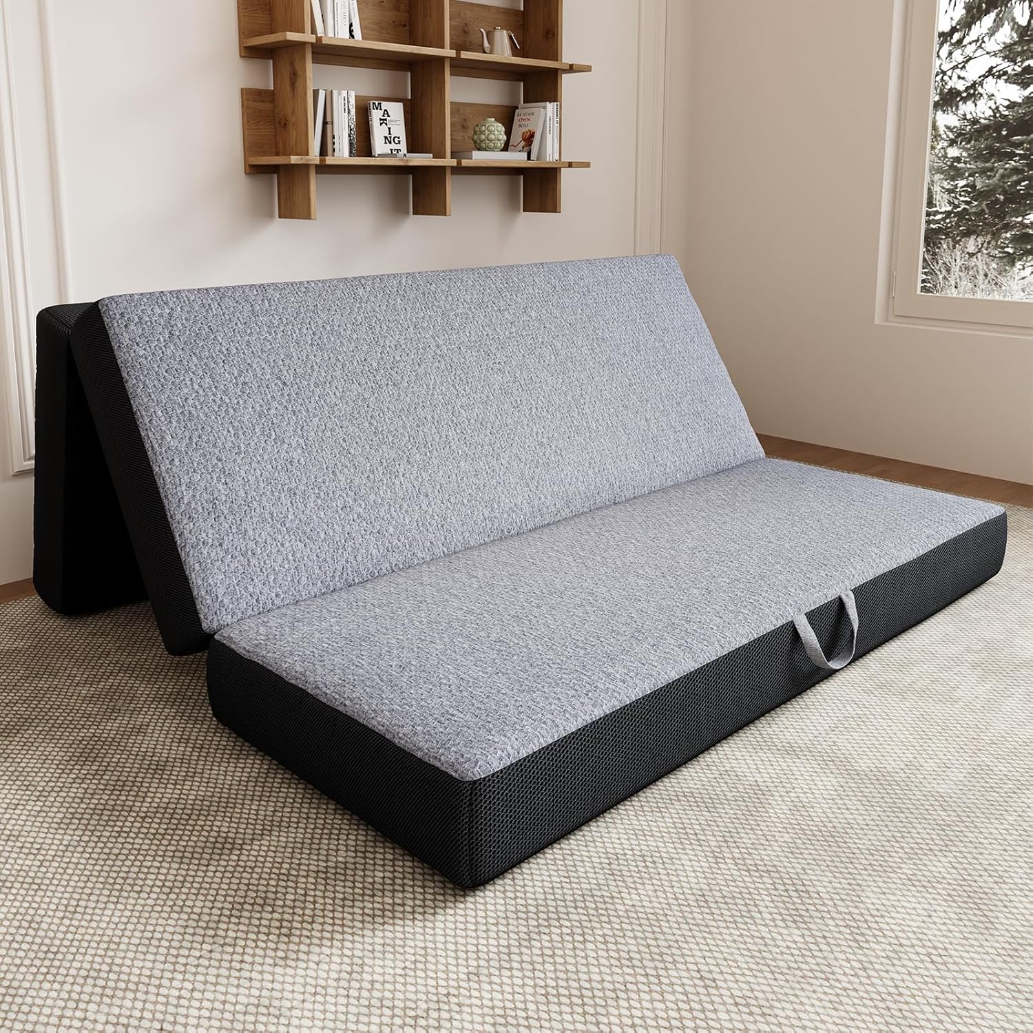 Vamcheer Tri Folding Mattress Queen Size - 6 Inch Foldable Mattress for RV/Camping/Travel/Guest Room/Yoga, 78"x58"x6" Trifold Memory Foam Cushion with Washable Cover