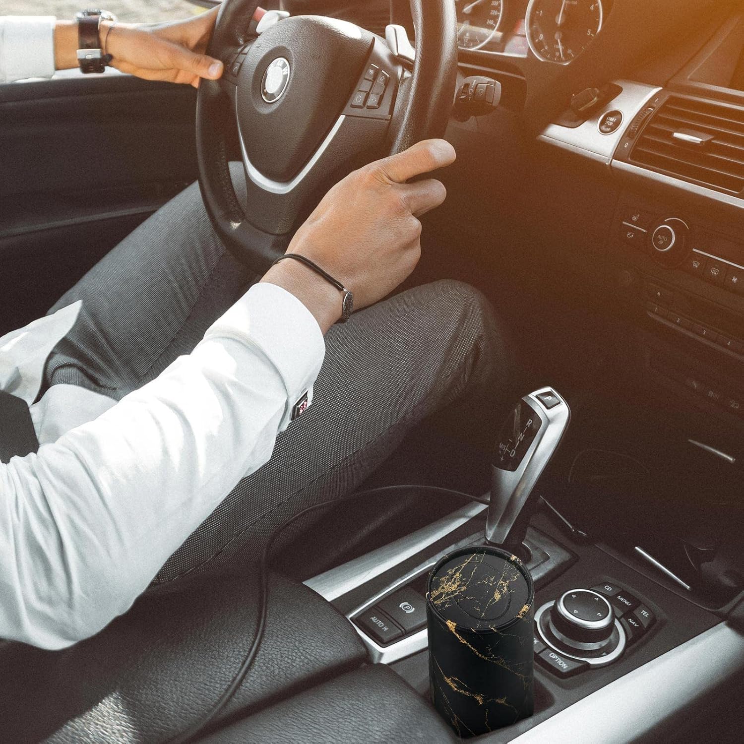 Cunhill 12 Pieces Cylinder Car Tissues Boxes Printed Car Napkins Round Disposable Tissues Boxes Travel Facial for Cup Holder(Marble Style) image 5