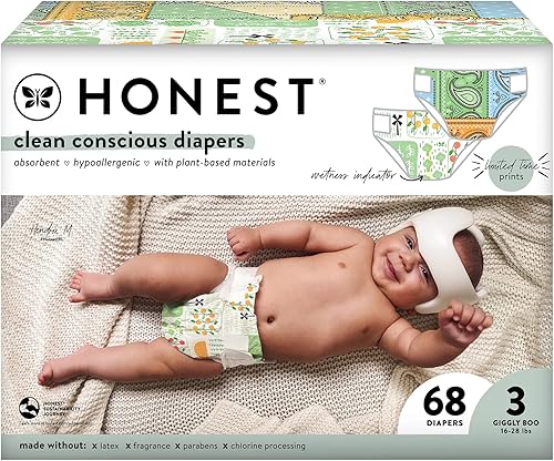 Miniatura 1 de The Honest Company Clean Conscious Pañales  A base de plantas sostenibles  Color Me Paisley  Grow Together  Club Box tamaño 3 16-28 libras 68
