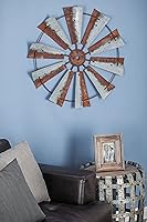 Vista 9 de Deco 79 Molino de viento de metal, decoración del hogar, arte de pared 30 x 2 x 30 pulgadas, marrón