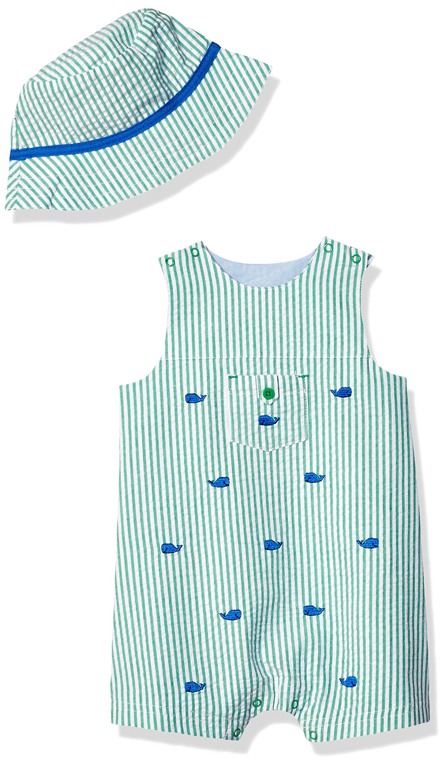 baby sunsuit and hat