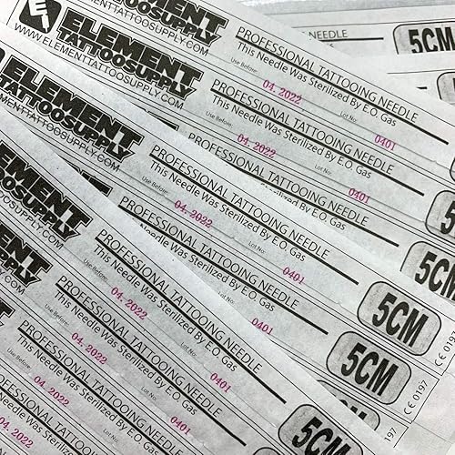 Miniatura 4 de ELEMENT TATTOO SUPPLY - Agujas de Tatuaje - Barra Larga - Curva Mag - Magnum - Caja de 50 - Cónica Larga - Caja de 50 Pines 5CM