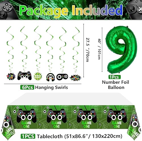 Miniatura 9 de Decoraciones de fiesta de videojuegos  Decoraciones de cumpleaños número 8 para niños, pancarta de feliz cumpleaños, mantel de videojuegos, globos
