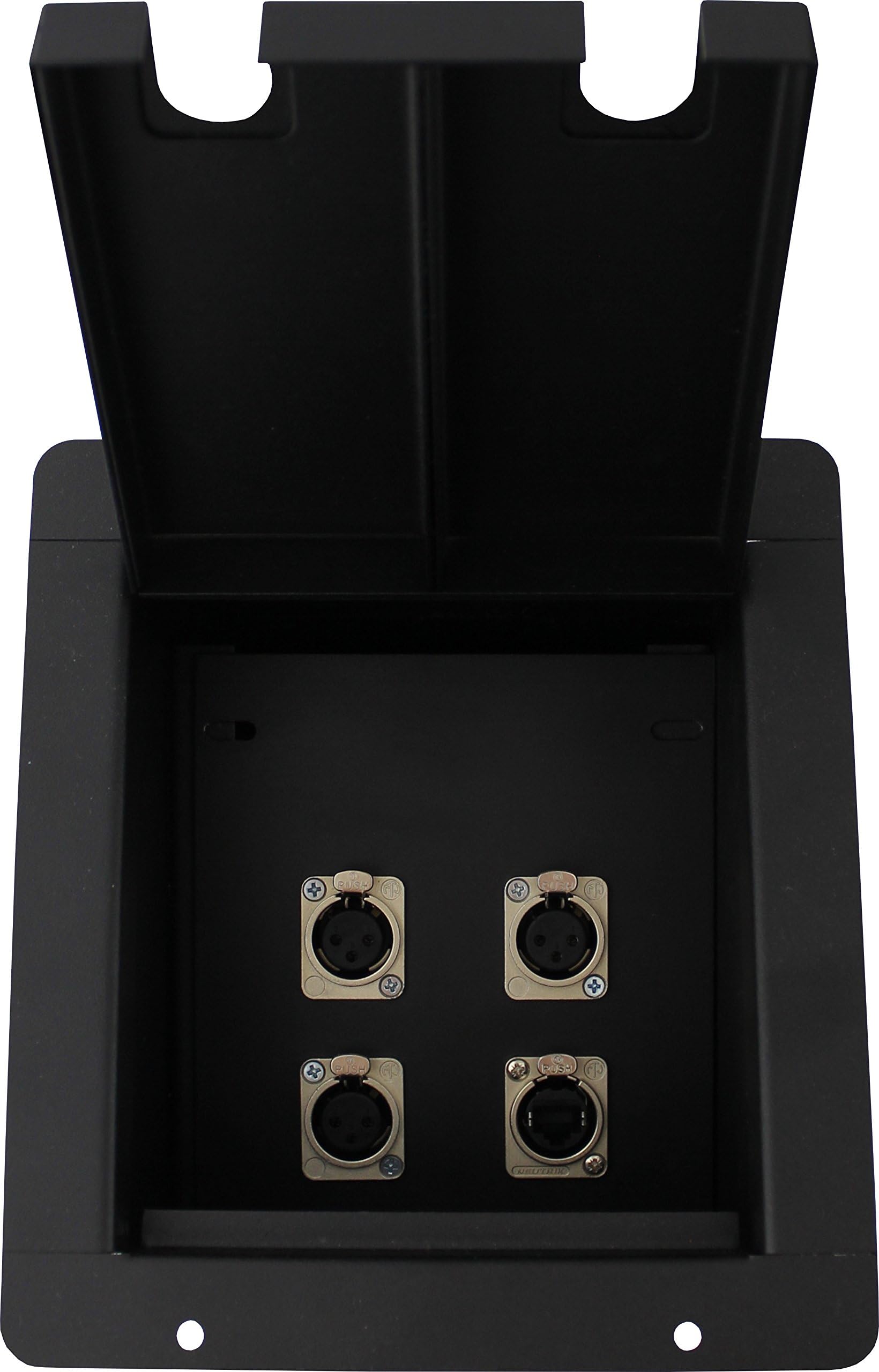 Pro Co Sound PM3XF1D Recessed Floor Box, 3) XLRF, 1) Data