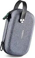 UGREEN Estojo rígido organizador de viagem para eletrônicos, bolsa organizadora de cabo de camada dupla, estojo de transporte para disco rígido externo compatível com WD Segate Toshiba,