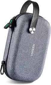 UGREEN Estojo rígido organizador de viagem para eletrônicos, bolsa organizadora de cabo de camada dupla, estojo de transporte para disco rígido externo compatível com WD Segate Toshiba,