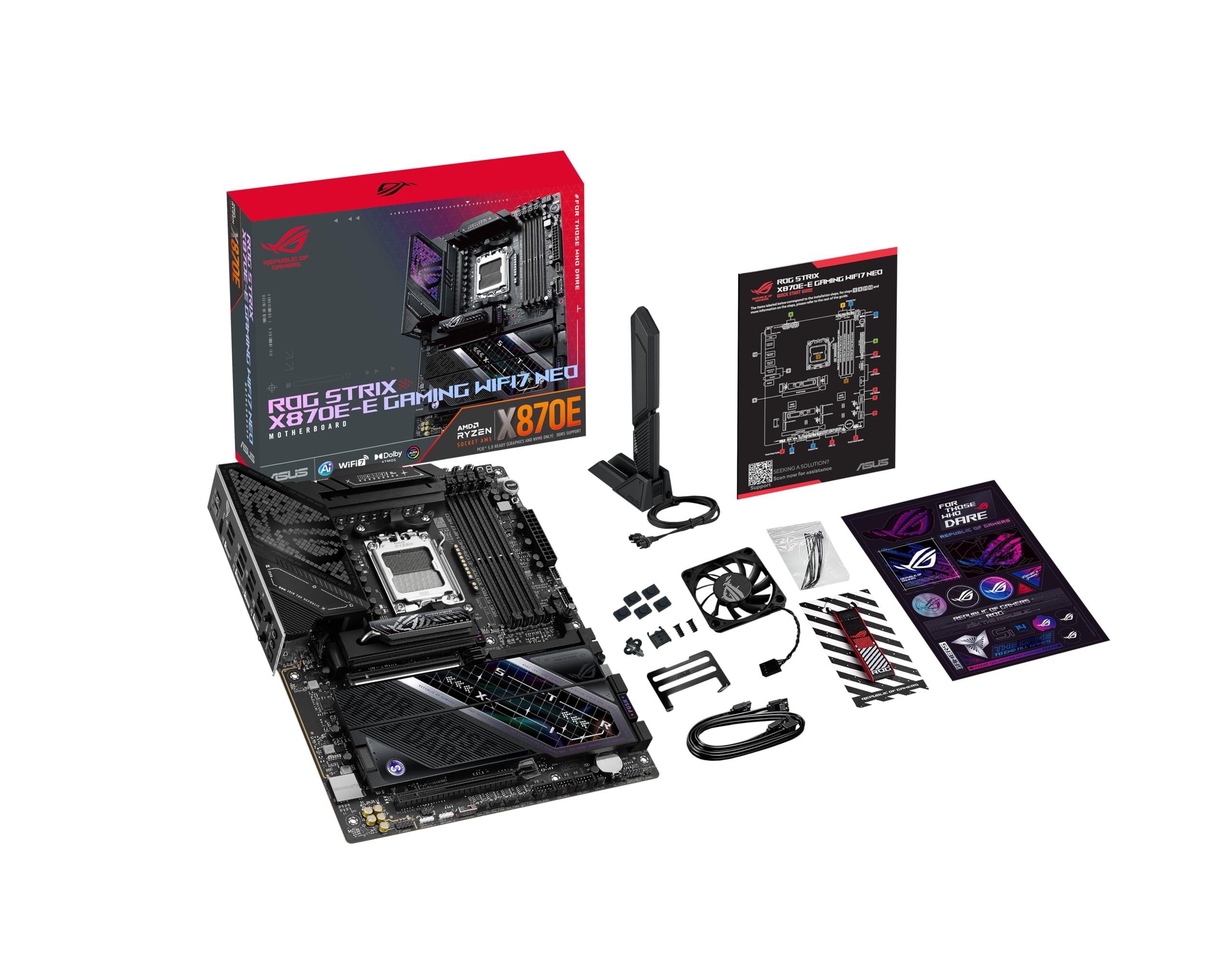 ASUS ROG Strix X870E-E Gaming WiFi7 Neo AMD ATX Mainboard | AMD AM5, 18+2+2 Leistungsstufen, DDR5, 5x M.2 Steckplätze, M.2 Q-Release, PCIe 5.0, 2x USB4, USB 10Gbps Typ-C, Aura Sync RGB