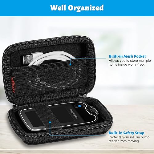 Miniatura 3 de Funda protectora rígida para Freestyle Libre 3 2 Libre Reader, ligera, a prueba de golpes, funda de transporte para diabéticos con clip y asa