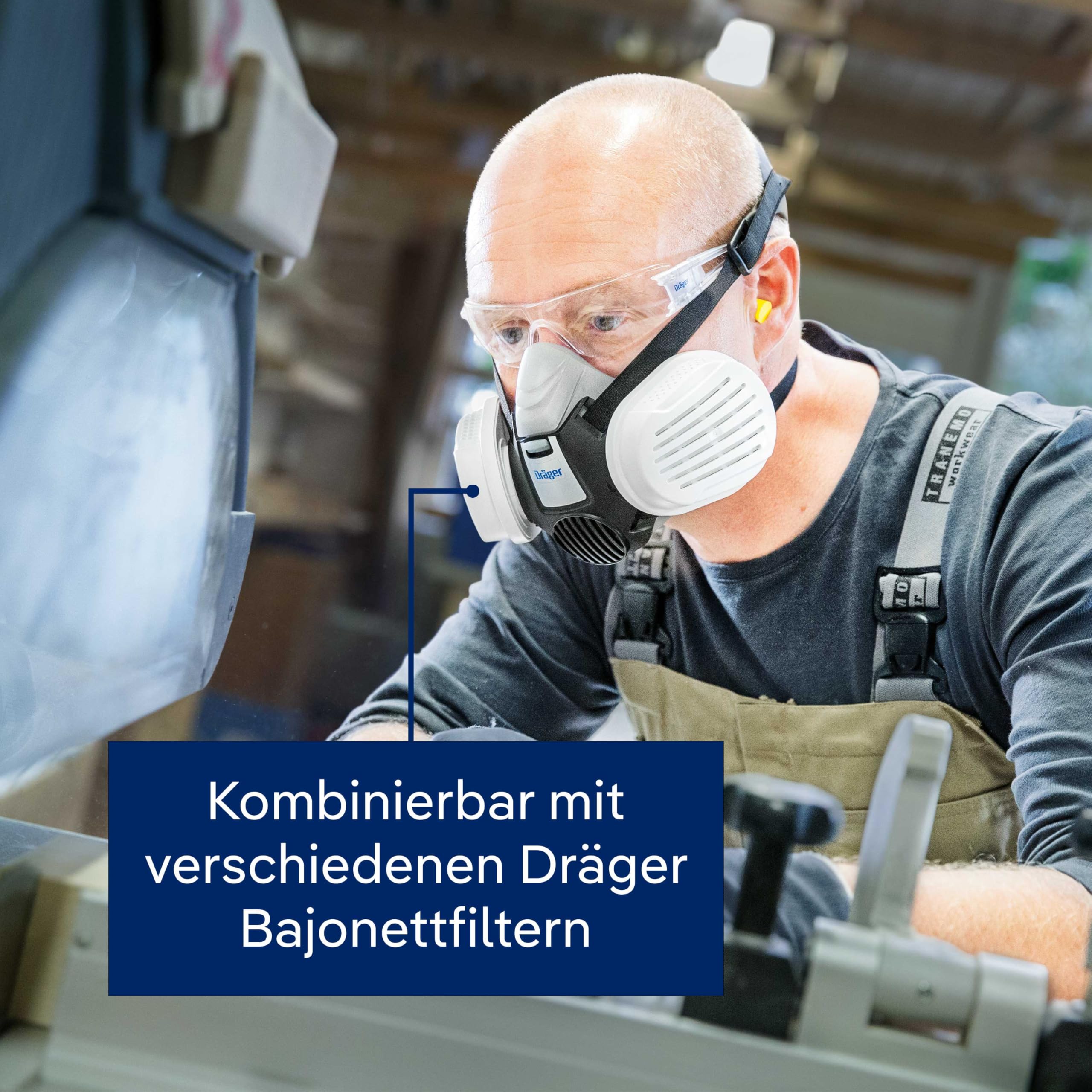 Dräger X-plore 3300 Handwerkerset mit P3 Partikelfilter – Halbmaske für Handwerker, zuverlässiger Schutz gegen Feinstaub, Partikel & Schimmel