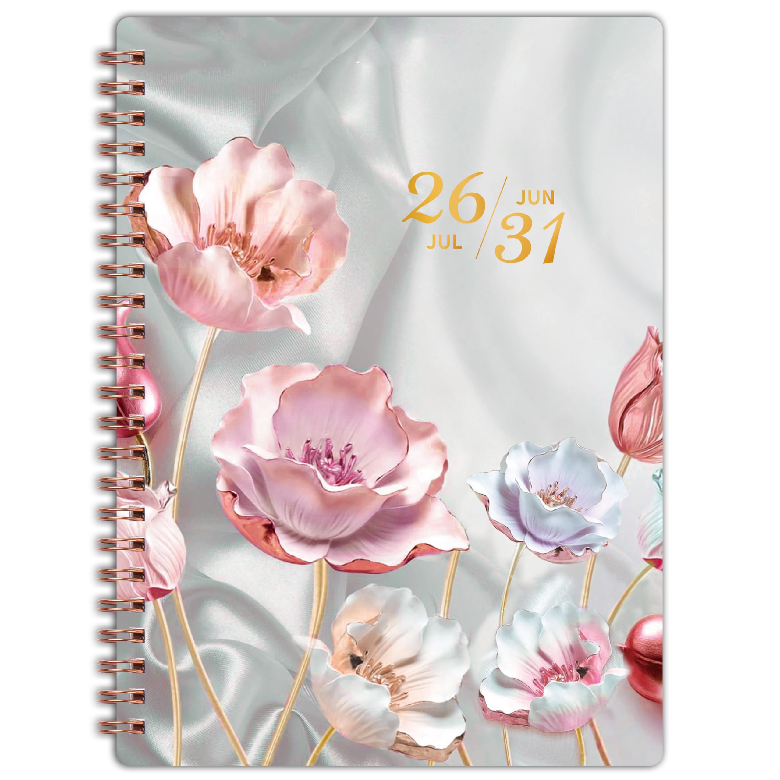 2026-2030 Monthly Planner - 5 Year Monthly Planner/Calendar 2026-2030 Spiral Bound, Jan. 2026 - Dec. 2030, 6.4" x 8.5" Planners with Tabs, 60 Month Calendar, Two-Side Pocket - Pink Flower