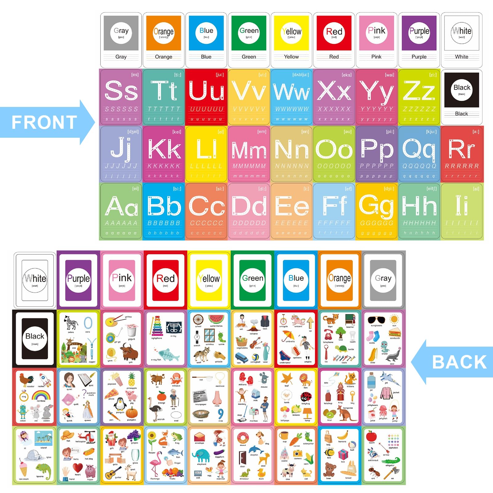 36 tarjetas educativas (123/ABC/matemáticas)