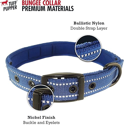 Miniatura 5 de Tuff Pupper  Collar resistente con asa para perro  Collar de nailon balístico resistente  Collar de perro reflectante acolchado con accesorios de