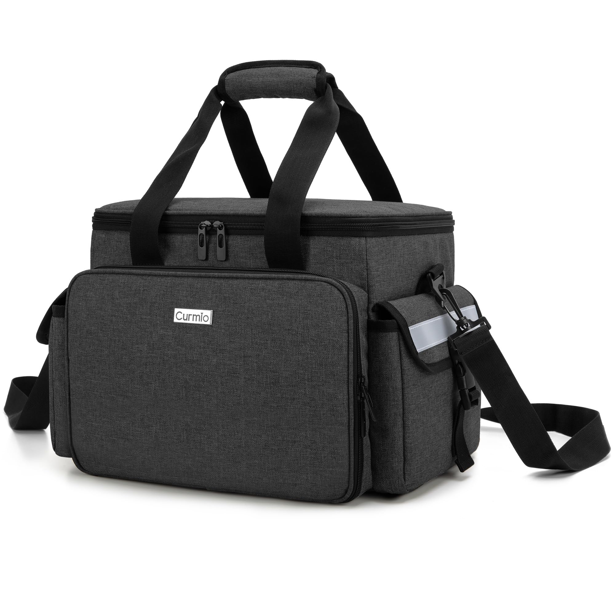 CURMIO Bolsa de Primeros Auxilios, Botiquín de Primeros Auxilios, Bolsa para Emergencias con Bandolera y 2 Divisores Desmontables y 2 Detachable Dividers, Bolsa Médico, Sola Bolsa