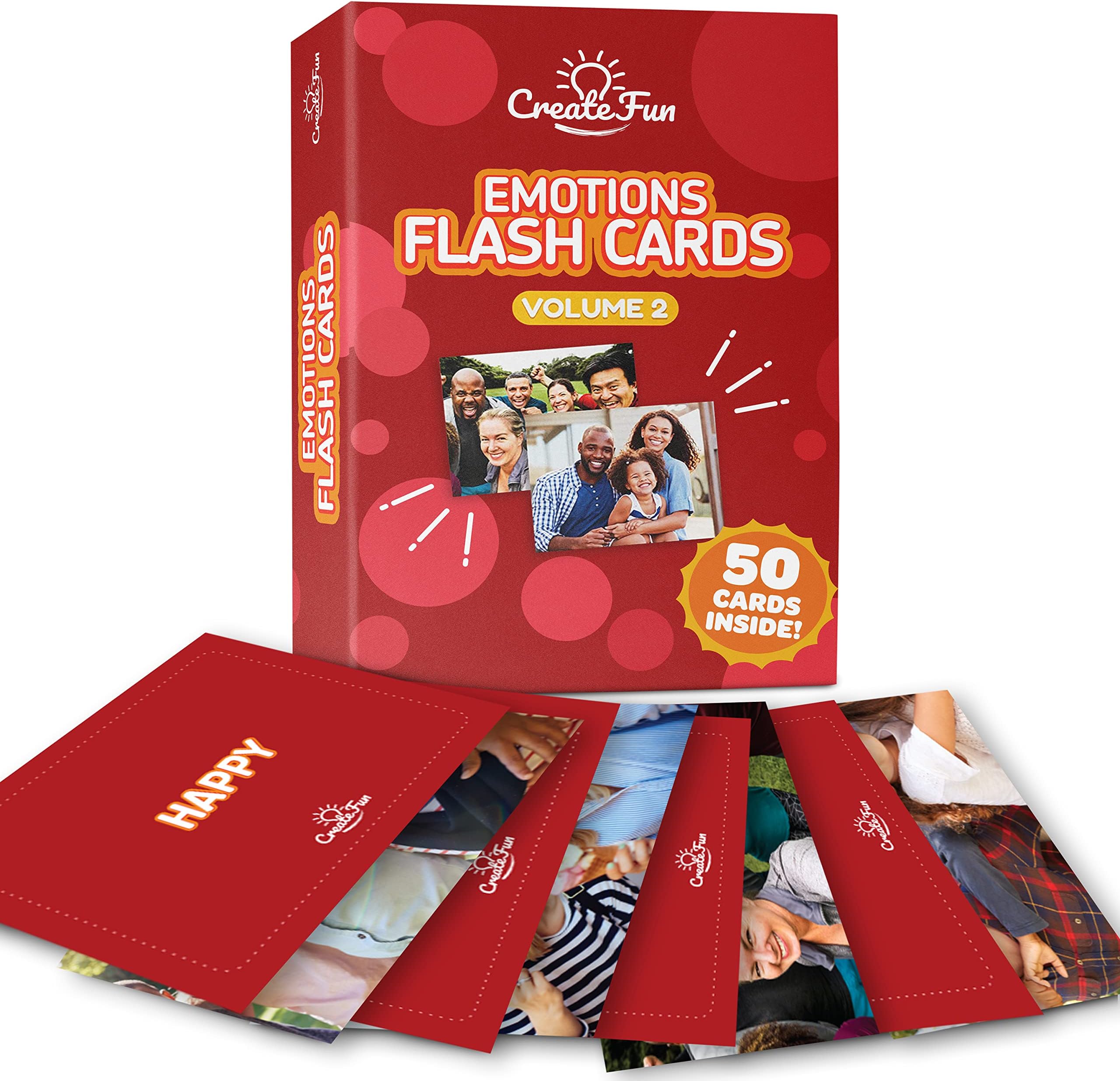 50 Emotions Flash Cards Volume 2 - Feeling Photo Cards for Kids, Adults, Seniors, Homeschool, Speech Therapy, ABA, Dementia, Aphasia, Occupational Therapy, ESL and Autism Learning Material