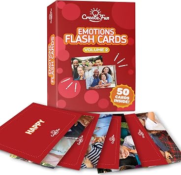 50 Emotions Flash Cards Volume 2 - Feeling Photo Cards for Kids, Adults, Seniors, Homeschool, Speech Therapy, ABA, Dementia, Aphasia, Occupational Therapy, ESL and Autism Learning Material
