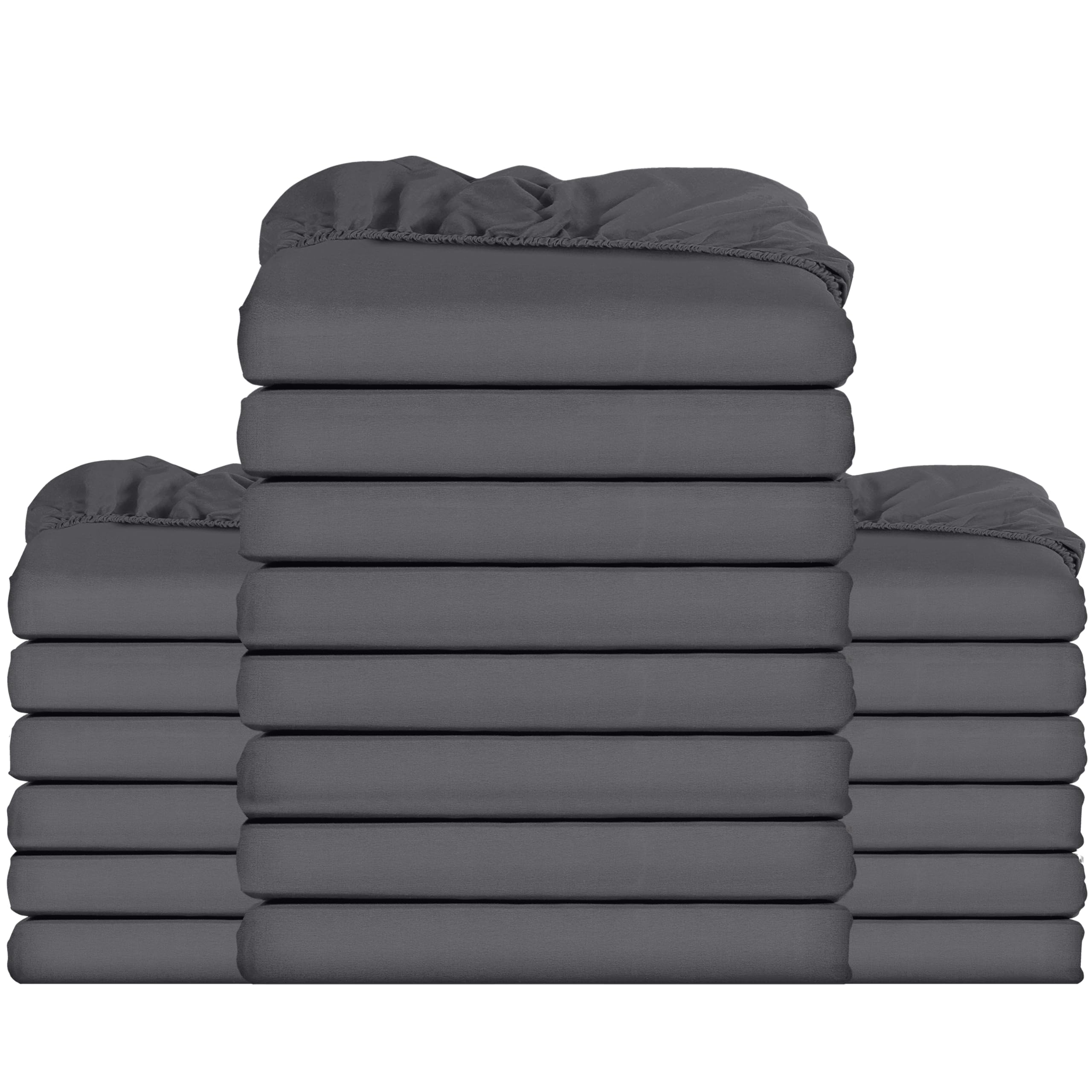 Utopia Bedding Fitted Sheet Bulk Pack of 20 Pieces - Small Double, Grey - Deep Pocket - Easy Care Soft Brushed Microfibre Fabric - Shrinkage and Fade Resistant - Bottom Sheet