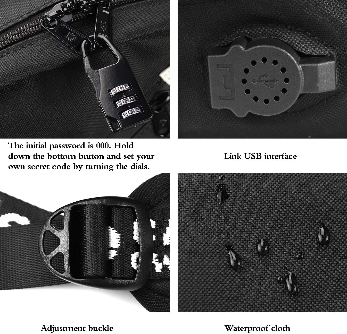 School Backpack for Boys, Cartoon Luminous Bookbag 15.6inch Laptop Bag with USB Charging Port - Music Black - Image 2