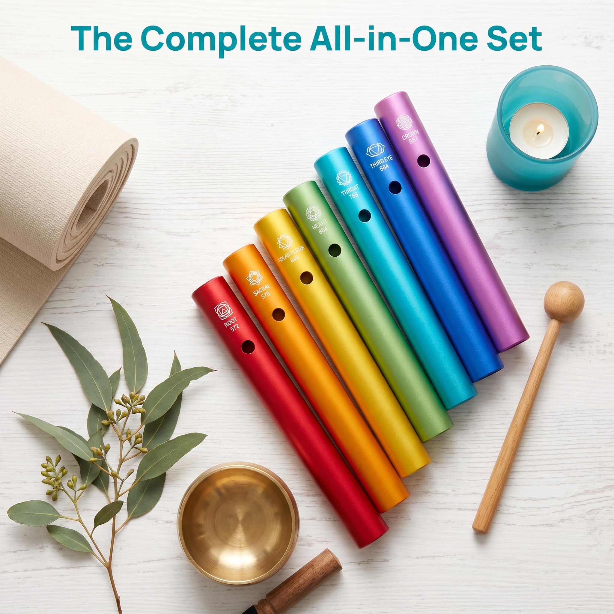 Wah-wah-röhrenset, 7 Wah-metallröhren, Regenbogenfrosch-soundröhre, 512 Hz/576 Hz/640 Hz/684 Hz/768 Hz/864 Hz/960 Hz, Instrument Für Heilung, Meditation, Zur Musikbegleitung