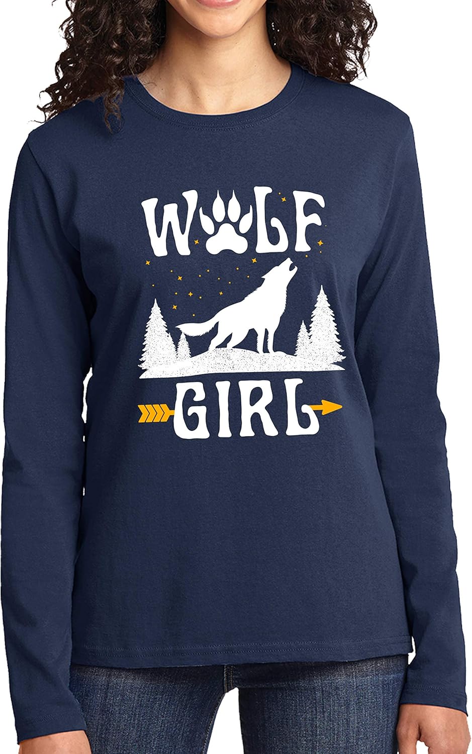 Wolf Girl Shirt Funny Wildlife Animal Lovers Howling Wolf Women T-Shirts - Image 5