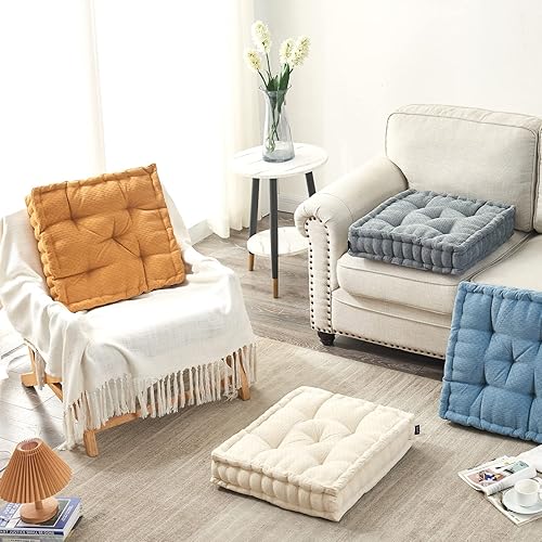 Miniatura 3 de Getmo Resin Almohada de suelo de meditación, cojín grande para suelo, almohadas cuadradas para adultos, cojín de meditación grueso de felpilla para