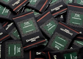 Dammann Freres Sachets, L'Oriental Tea Bags, Premium Gourmet French Green Tea, Blend Passion Fruit, Peach, Strawberry Flavors, Individually Wrapped, 24 Count (Single Pack)