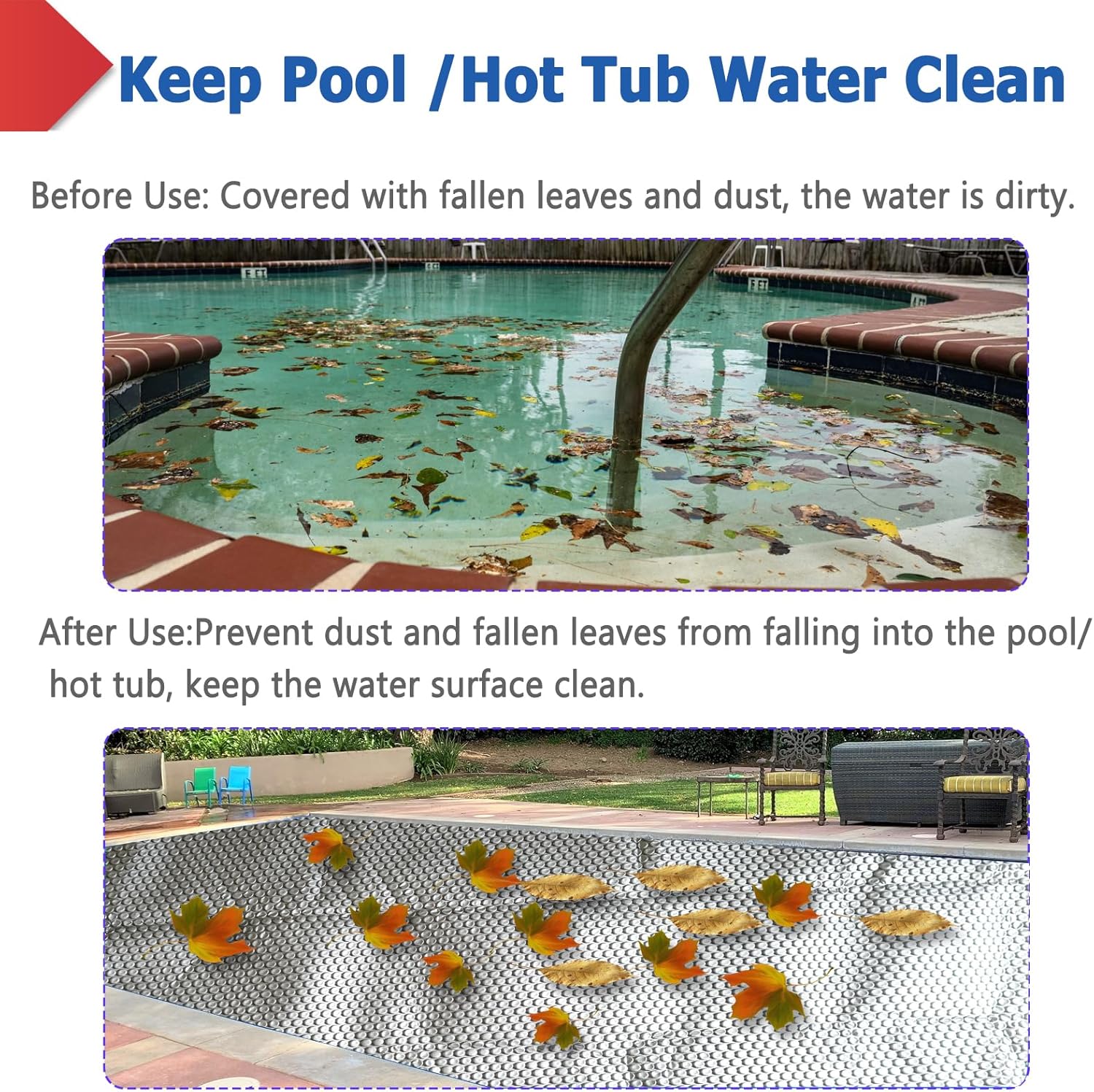 7ft x 7ft Floating Hot Tub Solar Cover 16-mil Hot Tub Thermal Insulation Blanket Bubble Spa Cover .(84x84in -Square).